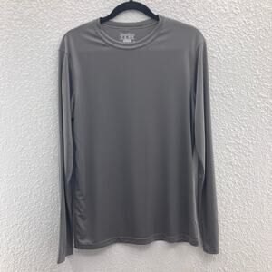 Champion Performance Gray Long Sleeve Reflective Logo Crew Neck Base Shirt Top